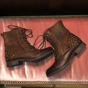 Aldo Alodia-23 Brown Leather Boot Size 7 Euro 38